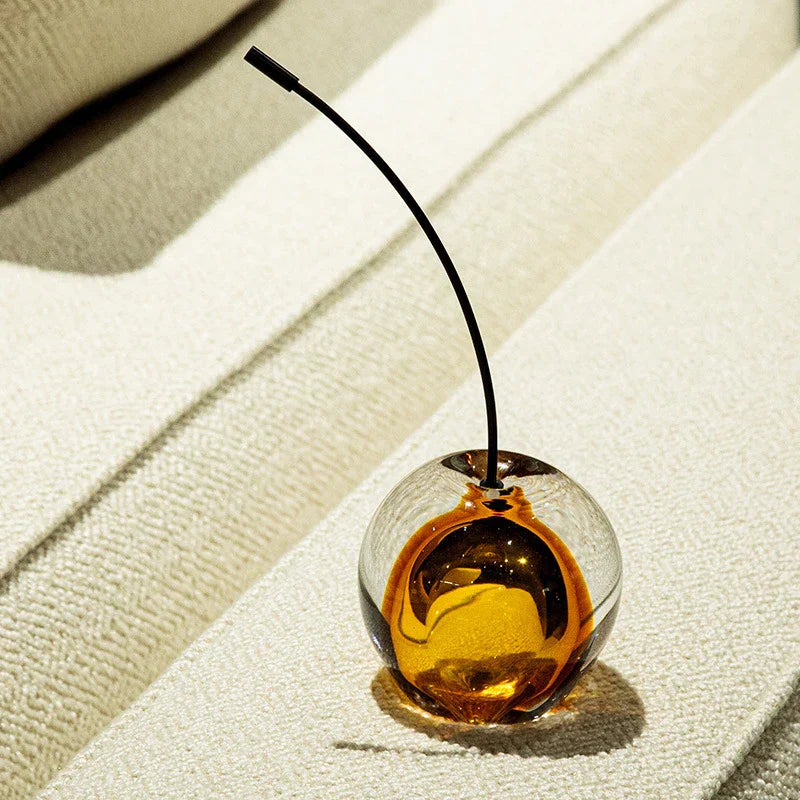 DecorBites™ Crystal Cherry Sculpture - Clear Cherry Decorative Figurine