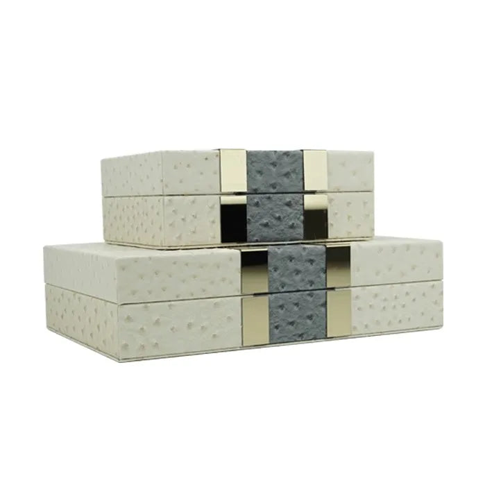 DecorBites™ Leather Jewelry Boxes Wood Cosmetic Jars Jewelry Storage Jar