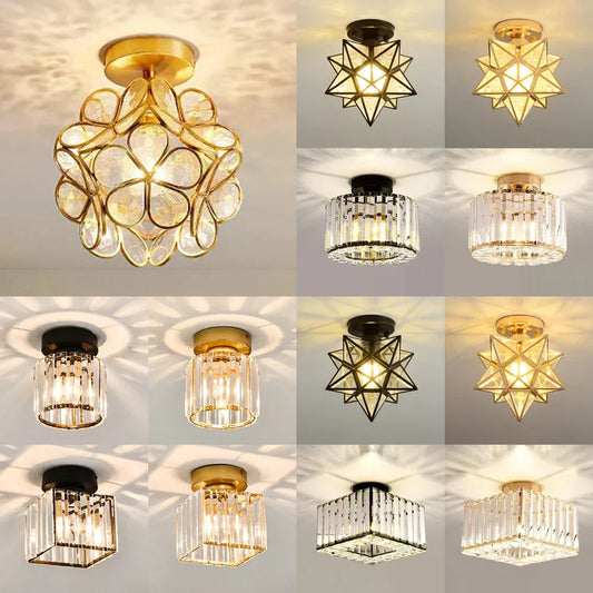 DecorBites™ Glass Crystal LED Ceiling Chandelier for Home Decor