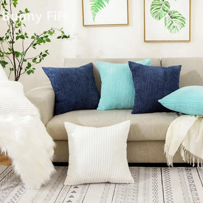 غطاء وسادة DecorBites™‎ مخطط من قماش مخملي 30x50/40/45/50/55/60 سم - ديكور أريكة منزلي