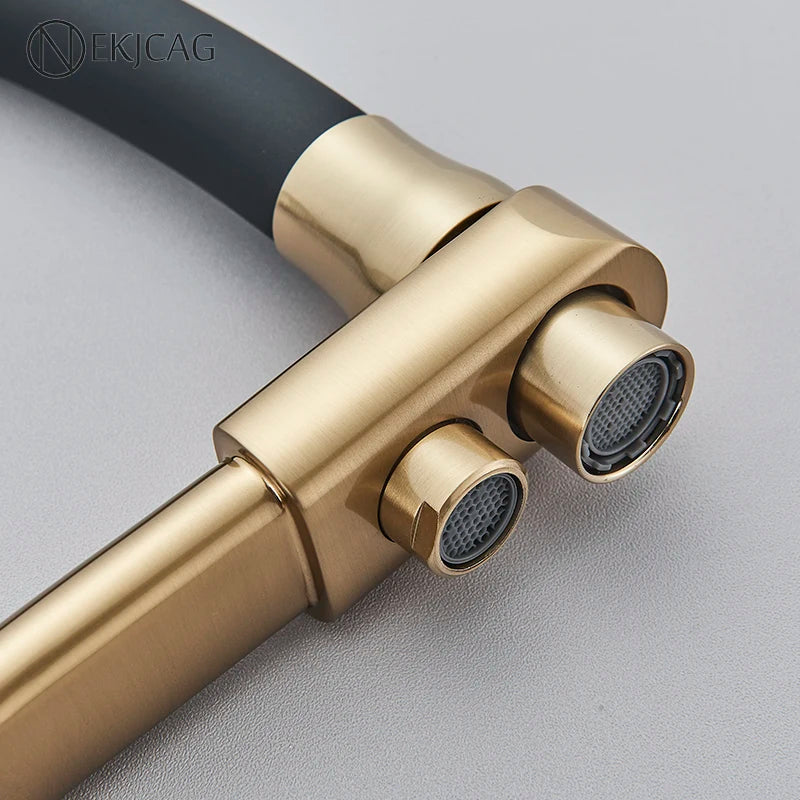 Gold 360-Degree Kitchen Faucet Stainless Steel