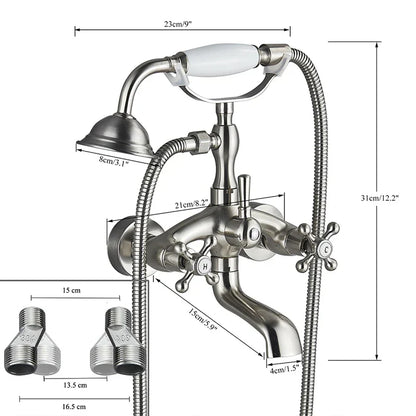 صنبور حوض استحمام مُثبَّت على الحائط على شكل هاتف من نحاس عتيق من DecorBites™