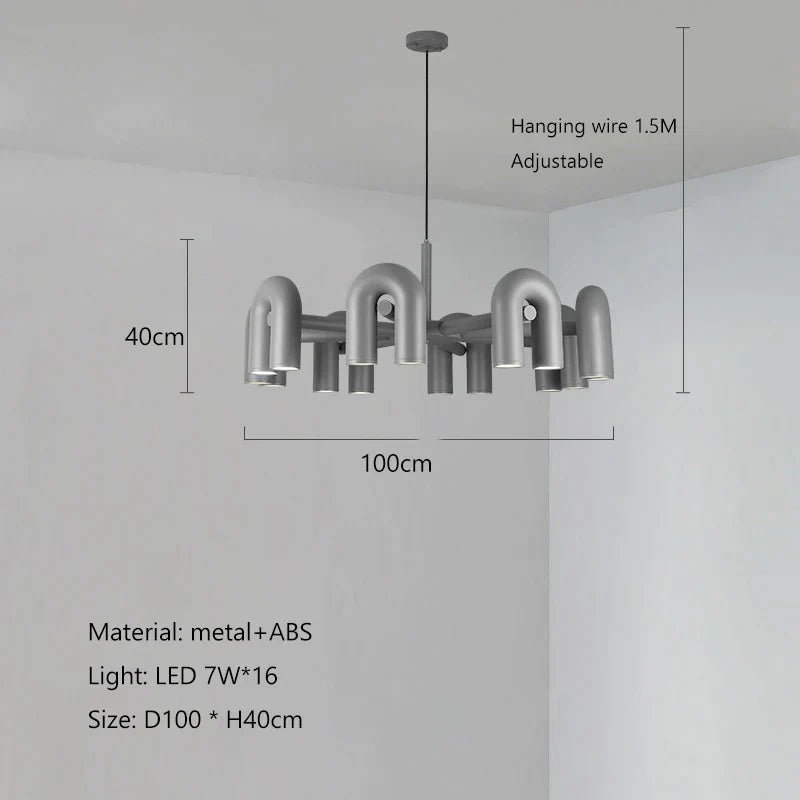 DecorBites™ LED Macaron Pendant Chandelier - Modern U Shape Hanging Lamp