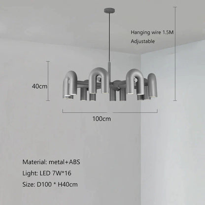 DecorBites™ LED Macaron Pendant Chandelier - Modern U Shape Hanging Lamp