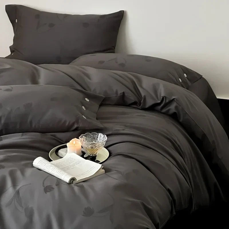 DecorBites™ Egyptian Cotton Bedding Set Queen King Bed Linens Duvet Cover Pillowcase