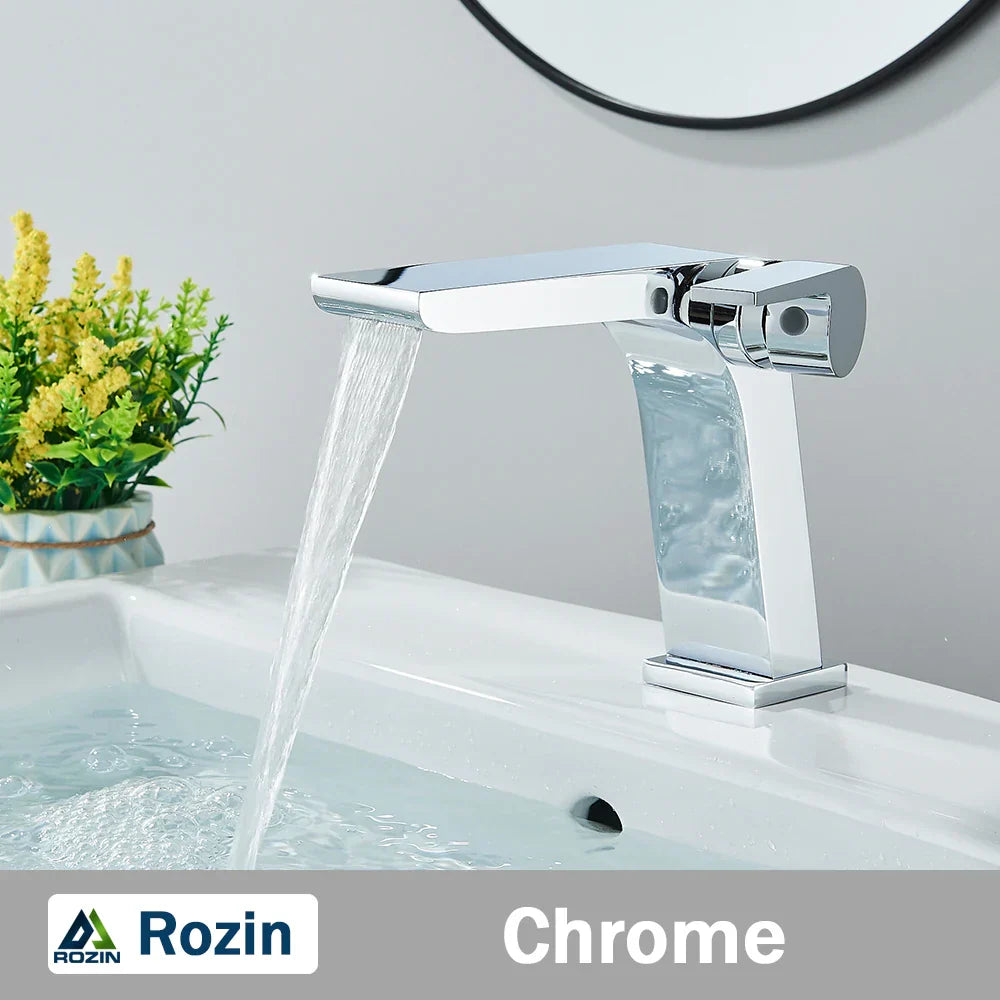 DecorBites™ Gun Grey Basin Faucet: Modern Deck Mounted Sink Mixer Tap for Luxury Bathrooms