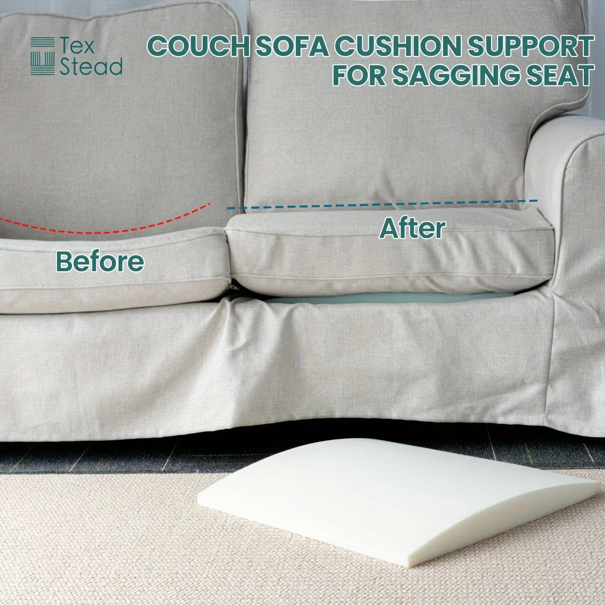 Decobites Sofa Cushion Support | Firm (25D/40D) Design for Sagging Seat Repair | Arched Furniture Seat Fix