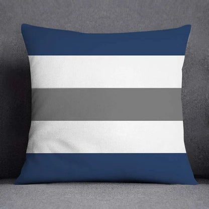 غطاء وسادة أزرق بتصميم هندسي زهري من ديكوربايتس™ - غطاء وسادة لديكور المنزل العصري