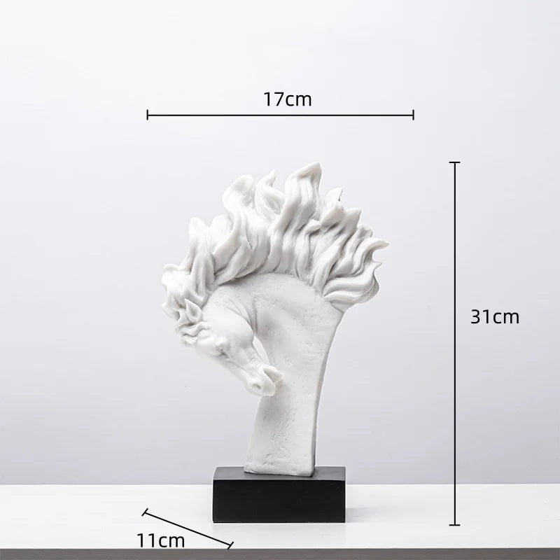 DecorBites™ Horse Head Statue Resin Figurine Home Decor Sculpture