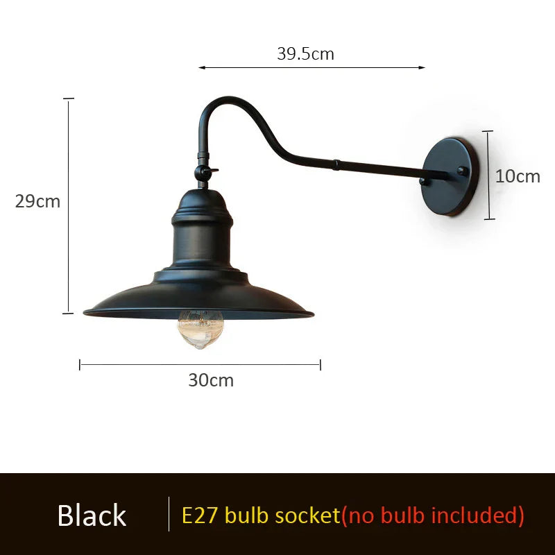Decorbites™ Industrielle Außenwandlampe für Garten, Veranda, Treppe, Schlafzimmerbeleuchtung