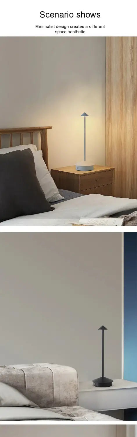 DecorBites™ LED Table Lamp Rechargeable Touch Sensor Cordless Desk Lamp 3 Colors Bedside Creative Ambient Light Bar