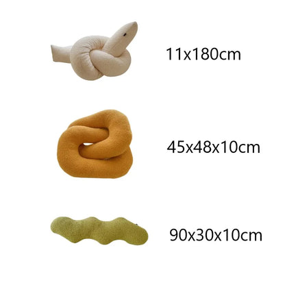 DecorBites™ Kids Comfort Knotted Cushion: Handmade & Bendable for Couch, Bed, Car, Office.
