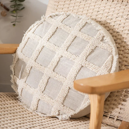 DecorBites™ Candy Boho Tufted Round Lumbar Pillow Cover Set