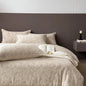 Decobites Linen Cotton Jacquard Bedding Set with Duvet, Sheet, and Pillowcases