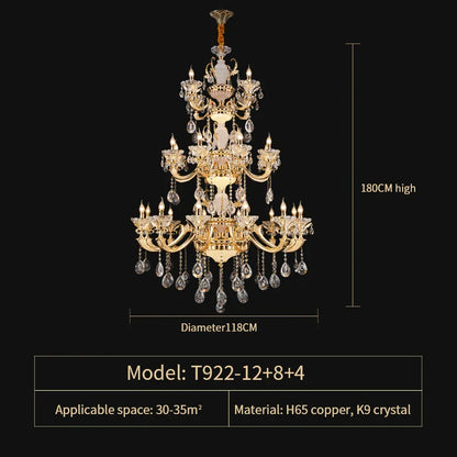 DecorBites™ Elegant Crystal Chandelier for Living Room, Dining Room, and Bedroom