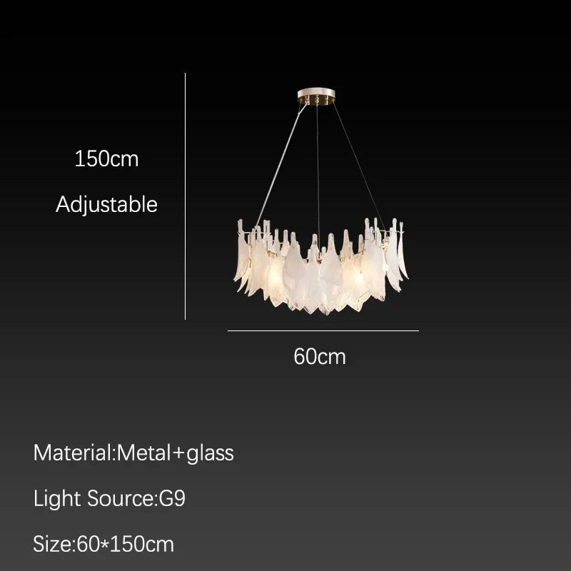 DecorBites™ Cloud Mist Glass Chandelier with G9 Light Source - Luxury Home Decoration