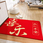 Decobites Red Tech Velvet Entrance Doormat: New Chinese Style, Anti-slip, Wear-resistant & Easy To Clean