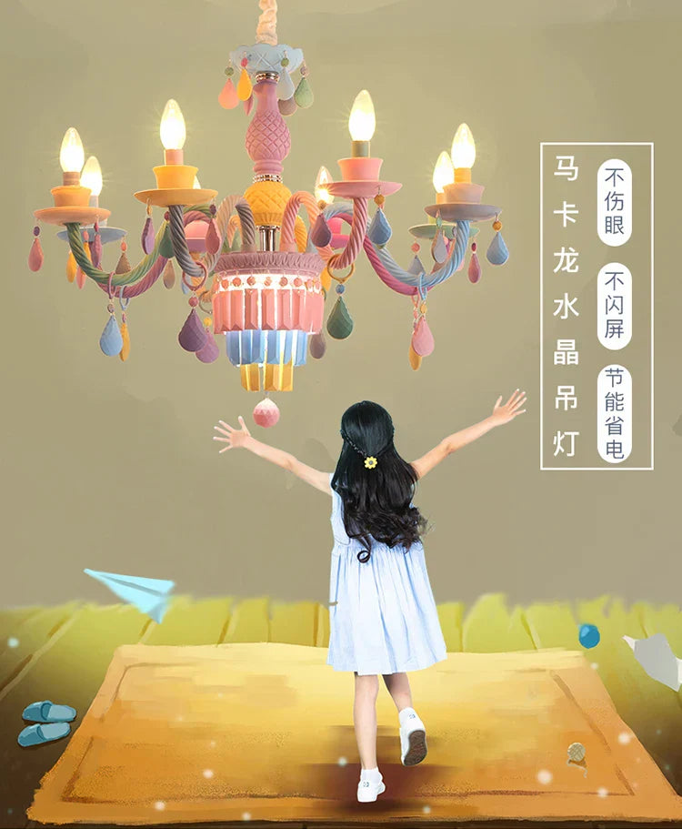 ثريا كريستال DecorBites™ لغرفة نوم الطفلة، مصباح إضاءة غرفة الأميرة النوردية