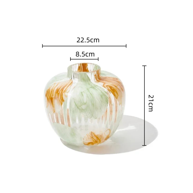 DecorBites™ Clear Glass Vase Irregular Pattern for Home Decor and Dried Flowers
