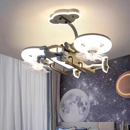 DecorBites™ Kids Bedroom Ceiling Fan with Light, Remote Control - Modern LED Lamp