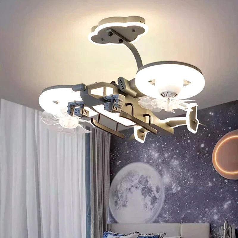 Ventilador de Techo para Dormitorio Infantil Decorbites™ con Luz, Control Remoto - Lámpara LED Moderna