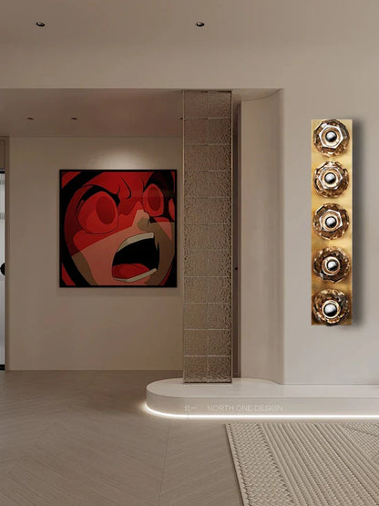 Lámpara de pared de cristal Decorbites™ en bronce y cromo, aplique de luz para salón vintage