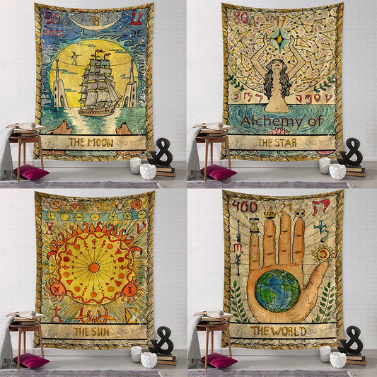 Constellation Tarot Tapestry - Bohemian Hippie Wall Hanging for Home Decor by Decobites