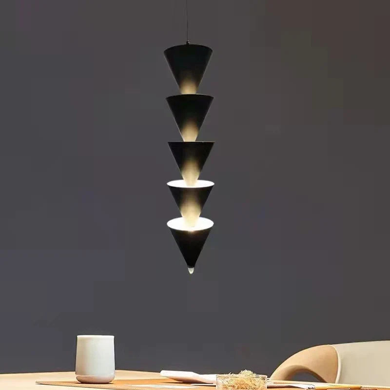 Gold Cone Pendant Lamp 5-Light LED Design