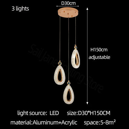 DecorBites™ Heart LED Chandelier Modern Luxury Restaurant Villa Living Room