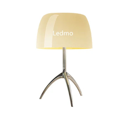 DecorBites™ Glass Shade Table Lamp: Designer Tripod Desk Light for Bedroom