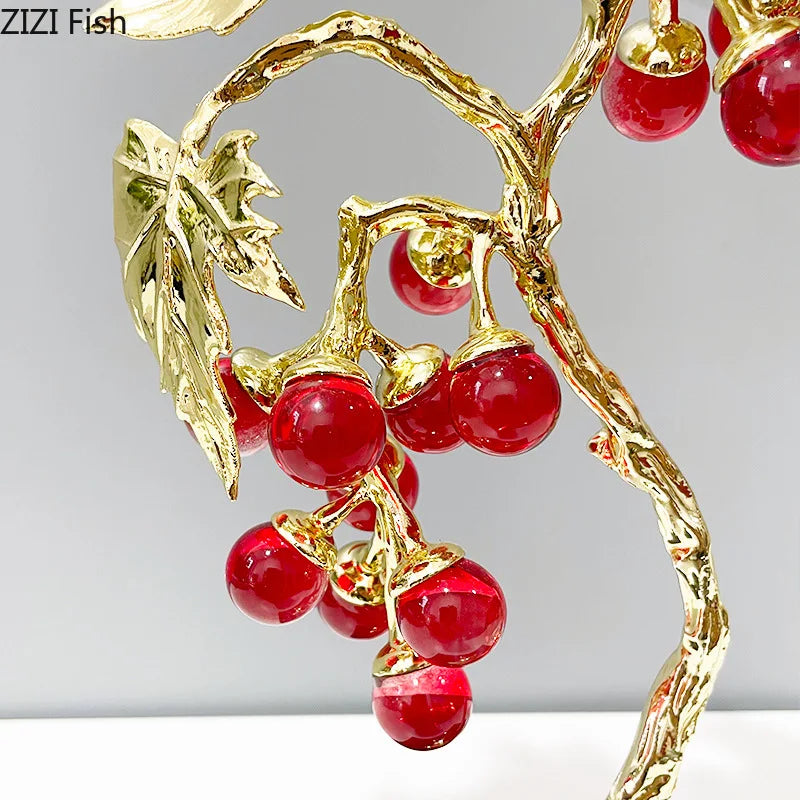 DecorBites™ Crystal Grape Tree Ornaments Gold-plated Vine Home Decor Living Room Desk Aesthetic