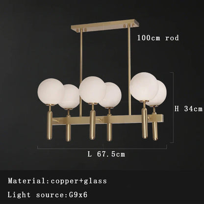 DecorBites™ Glass Balloon Chandelier: Elegant Led Round Hanging Light for Luxury Dining Room