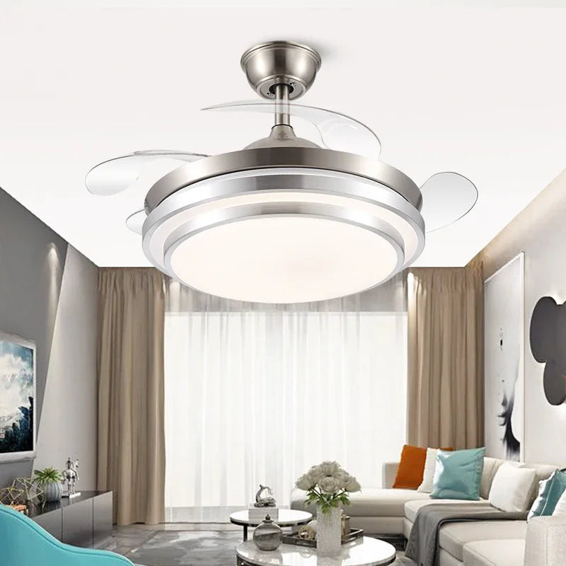 DecorBites™ 42" Retractable LED Ceiling Fan, Remote Control, Modern Design