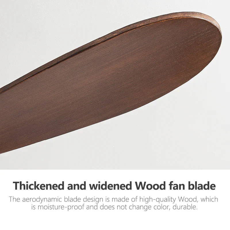 مروحة أرضية منخفضة DecorBites™ مقاس 52 بوصة مزودة بإضاءة وشفرة خشبية وجهاز تحكم عن بعد ومروحة سقف مزودة برياح قوية