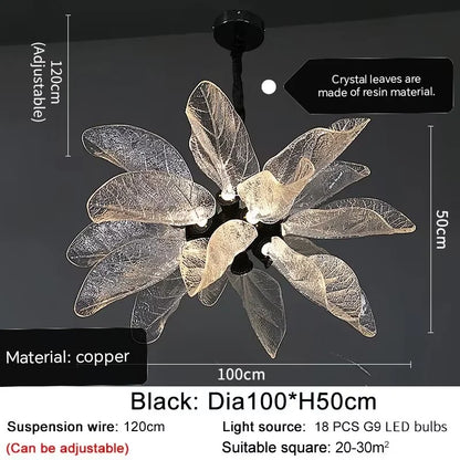 DecorBites™ Elegant Copper Chandelier Light for Kitchen Dining Living Room - Modern Luxury Crystal Lamp