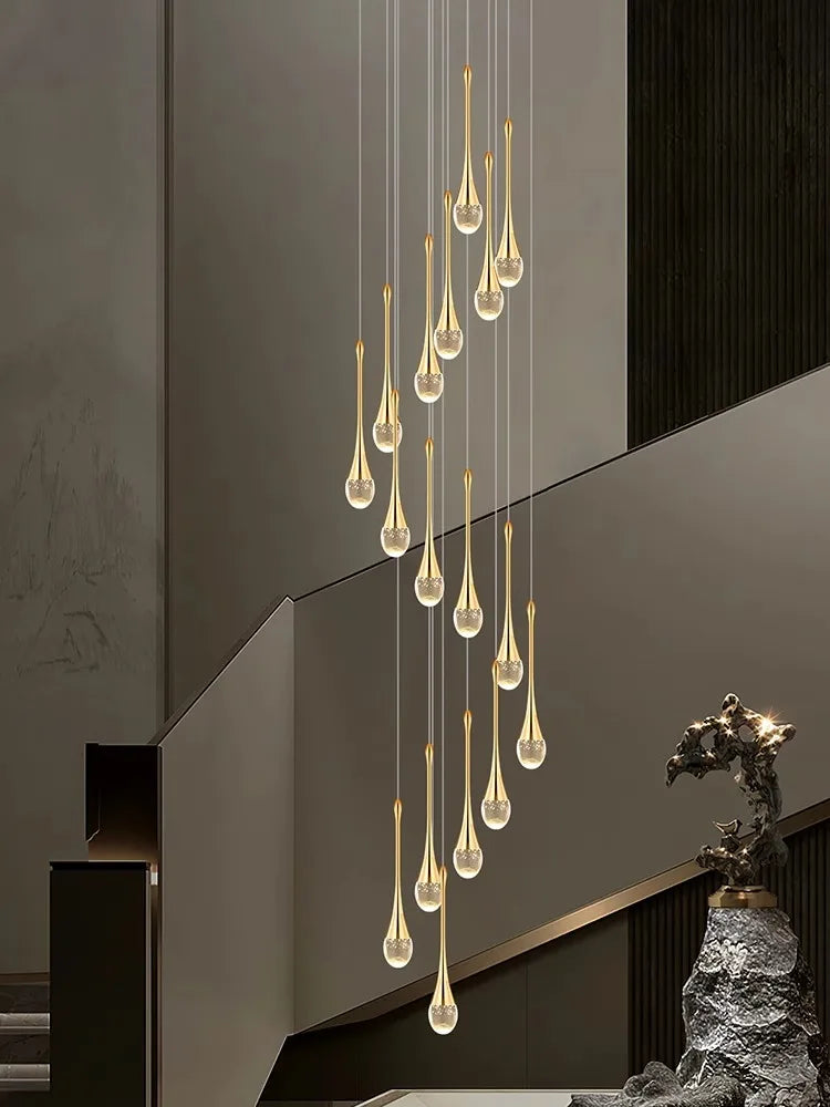 DecorBites™ Crystal Chandelier: Modern LED Pendant Light for Villa Living Room and Attic