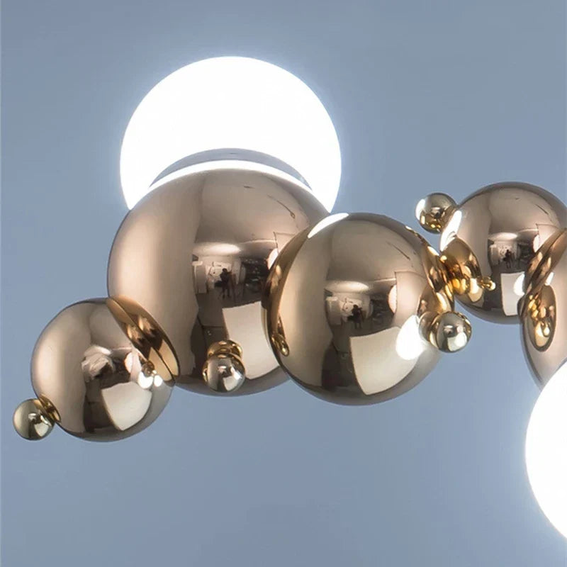 Nordic LED Pendant Lamp Gold 9-Head Elongated