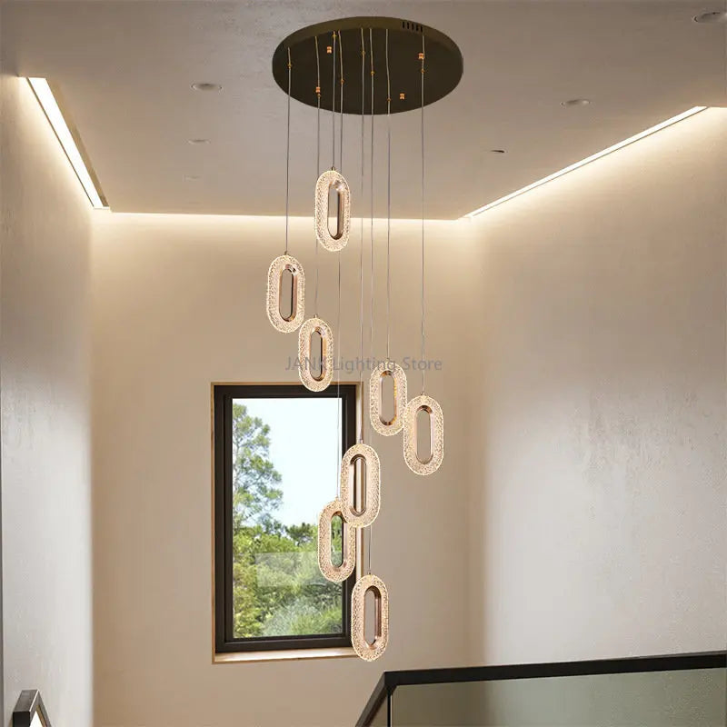 Decorbites™ Gold-Acrylic-Kronleuchter LED-Hängeleuchte Moderne Treppenhaus-Schlafzimmer-Wohnzimmer-Dekoration