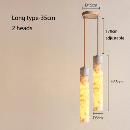 Lámpara colgante tipo araña DecorBites™ de mármol crema para dormitorio de lujo y barra de bar