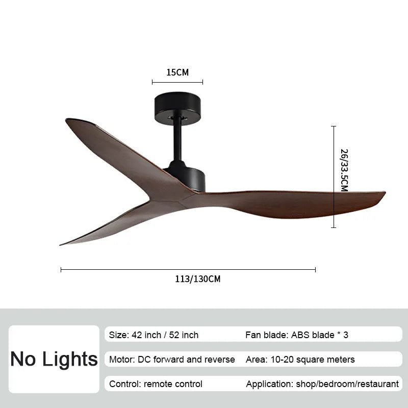 DecorBites™ Industrial Wind Ceiling Fans ABS Blades Remote Control Silent Operation