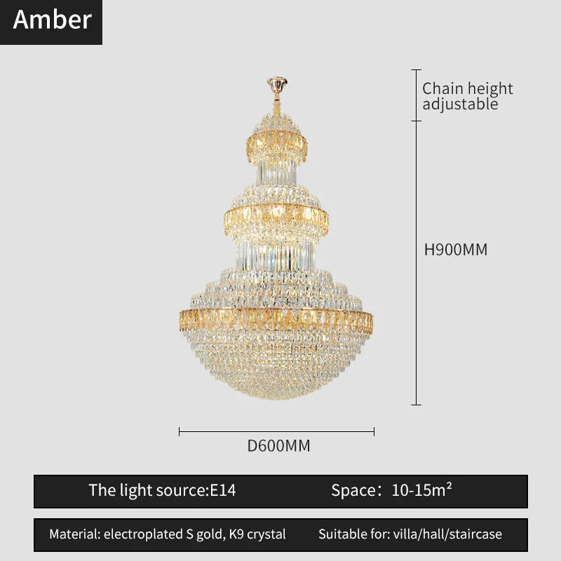 DecorBites™ Crystal Chandelier: Luxury Lighting for Villa, Hotel, Office & Exhibitions