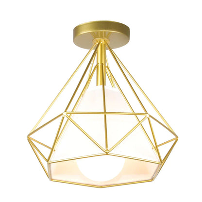 DecorBites™ Gold Iron Cage Ceiling Light Modern Nordic Decor Retro Loft Fixture E27