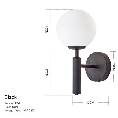 ديكور بايتس™ - مصابيح حائط على شكل كرة زجاجية لديكور غرفة النوم وغرفة المعيشة