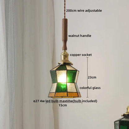 DecorBites™ Ceramic Walnut Copper LED Pendant Light Chandelier for Bedroom Living Room