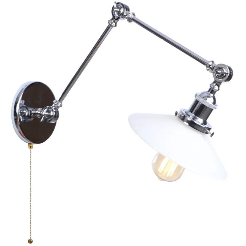 Glass Swing Arm Wall Sconce