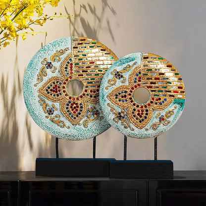 DecorBites™ Handmade Thai Solid Wood Tabletop Decoration for Living Room and TV Cabinet