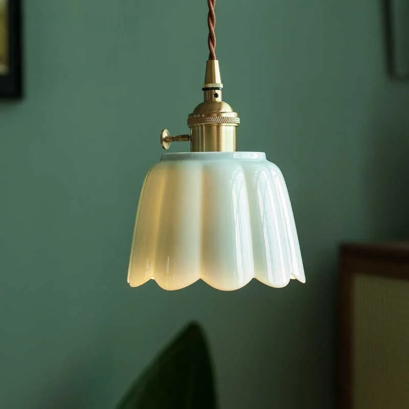 Ceramic Lotus LED Pendant