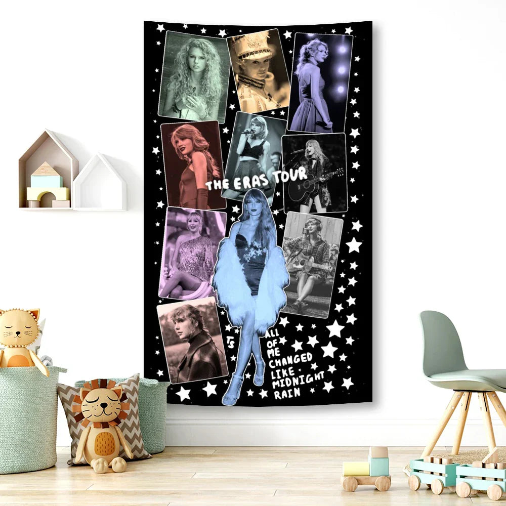 Decobites Taylor Swift Pop Singer Wall Tapestry Room Decor Banner Concert Design