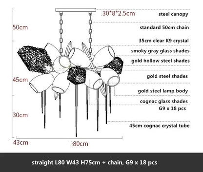 DecorBites™ Crystal Duplex Chandelier - Modern Designer Lighting for Living Room