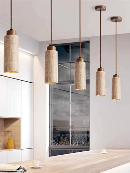 DecorBites™ Japanese Style Yellow Stone Pendant Lamp for Bedroom, Restaurant, and Bar